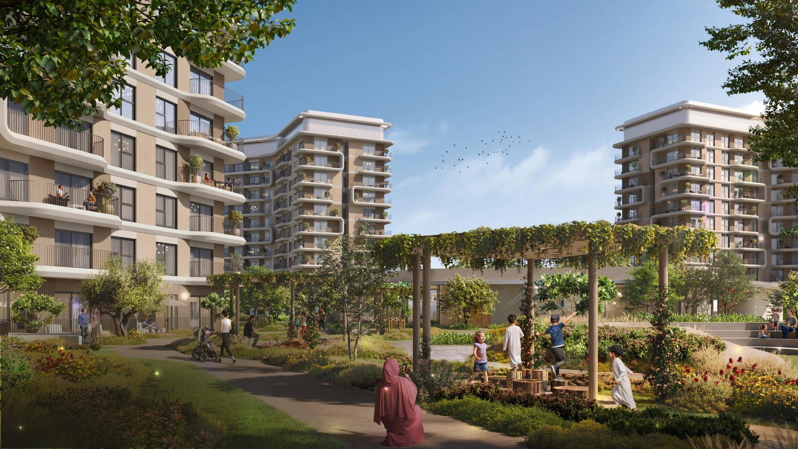 Community entrance of Yas Park Place Yas Island Abu Dhabi UAE